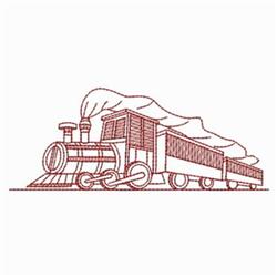quick stitch train redwork machine embroidery pattern - Redwork Steam Train for patchwork quilt blocks