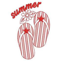 beginner-friendly summer summer redwork machine embroidery pattern - Redwork Summer for kitchen aprons