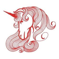 unicorn redwork machine digital embroidery - Redwork Unicorn perfect for Tablecloths