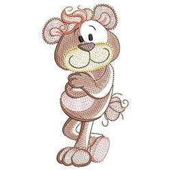 Rippled Bear - 5x7 bear beginner-friendly embroidery design for patchwork quilt blocks