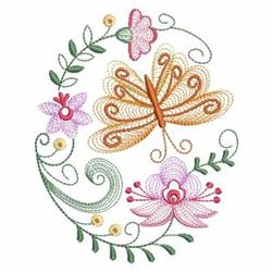 Rippled butterfly in vibrant orange and yellow, surrounded by delicate pink flowers and green leaves.