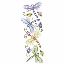 Rippled Dragonflies Border - 4x4 border beginner-friendly embroidery design for cute baby onesies