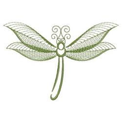 Rippled dragonfly with leaf-like wings, featuring intricate details in soft green hues.