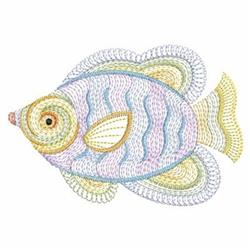 Rippled fish with a playful blue body, vibrant yellow fins, and detailed scales, perfect for children's projects.