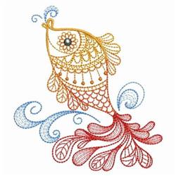 Rippled fish design features vibrant yellow and orange tones, with playful red fins and swirling blue patterns.