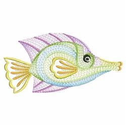 Rippled fish in vibrant pastel colors, showcasing layered fins and playful details against flowing waves.