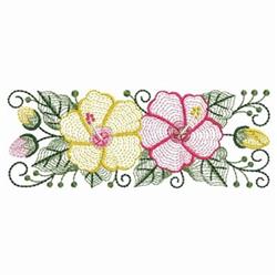 rectangle beginner-friendly machine embroidery - Rippled Hibiscus Rectangle for patchwork quilt blocks