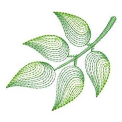Rippled green leaf branch with lifelike shade variations, showcasing a modern and elegant natural design.