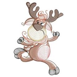 reindeer detailed machine embroidery - Rippled Moose for decorative pillow covers
