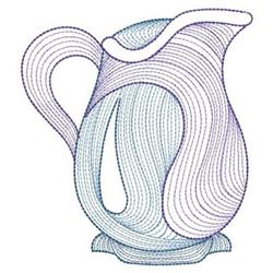 Rippled pitcher with smooth contours and elegant curves in shades of blue and purple, ideal for modern decor.