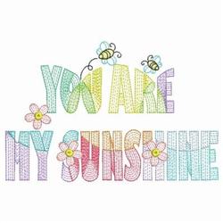 sunflower beginner-friendly machine embroidery - Rippled Sunshine Text for patchwork quilt blocks