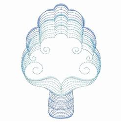 Rippled tree featuring soft curves and whimsical swirls in light blue tones for elegant decor.