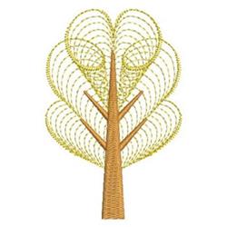 Rippled tree with a swirling yellow form, featuring a brown trunk and leafy branches for a light, organic feel.