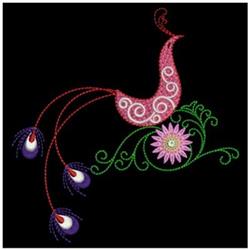 beginner-friendly bird machine embroidery pattern - Romantic Bird for kitchen tea towels