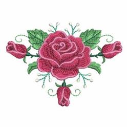rose detailed machine embroidery - Romantic Rose Triangle for wedding decorations
