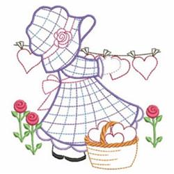 beginner-friendly valentine sunbonnet machine embroidery pattern - Romantic Sunbonnets for cute baby onesies