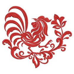 bird detailed machine embroidery - Rooster Damask perfect for decorative pillow covers