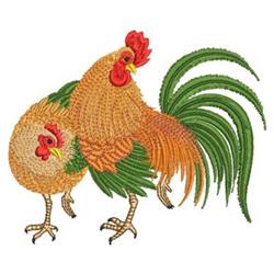 bird detailed machine embroidery - Roosters perfect for decorative pillow covers