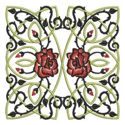 Rose Block - 4x4 rose detailed machine embroidery design for decorative pillow covers