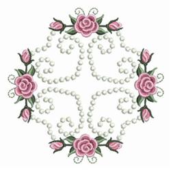 detailed rose machine embroidery pattern - Rose Block for patchwork quilt blocks