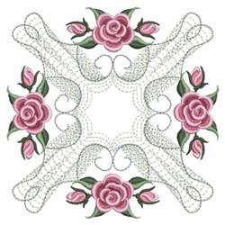 rose detailed machine embroidery - Rose Block perfect for decorative pillow covers