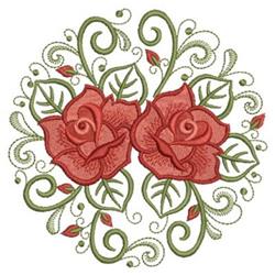 Rose Circle - 4x4 rose detailed machine embroidery design perfect for Cushion Covers