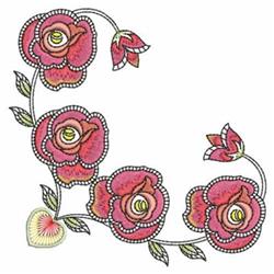 detailed rose machine embroidery pattern - Rose Corner for decorative pillow covers