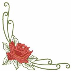beginner-friendly rose machine embroidery pattern - Rose Corner for kitchen tea towels