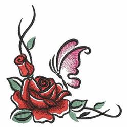 rose detailed machine embroidery - Rose Corner perfect for patchwork quilt blocks