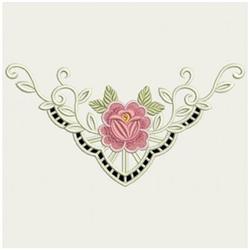 rose detailed machine embroidery - Rose Cutwork Corner for patchwork quilt blocks
