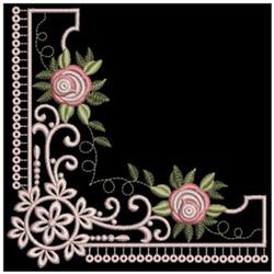 Rose Decor - 4x4 rose detailed machine embroidery design for patchwork quilt blocks