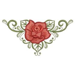 beginner-friendly rose machine embroidery pattern - Rose Edge for patchwork quilt blocks