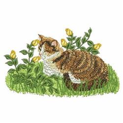 kitten detailed machine embroidery - Rose Kitten perfect for decorative pillow covers