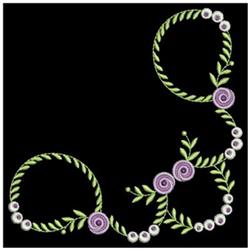 beginner-friendly rose machine embroidery pattern - Rose Vine Corner for decorative pillow covers