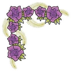 Roses Corner - 4x4 rose detailed machine embroidery design perfect for Home Textiles