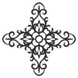 beginner-friendly motif machine embroidery pattern - Scroll Motif for Home Decor