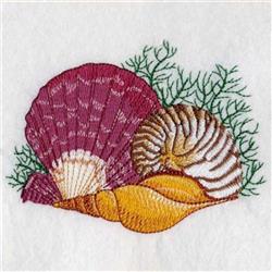 starfish detailed machine embroidery - Seashell Scene perfect for kitchen aprons