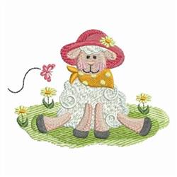 hat detailed machine digital embroidery - Sheep with Hat perfect for reusable tote bags