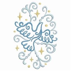 Simply Doves - 4x4 bird beginner-friendly machine embroidery design for Table Linens