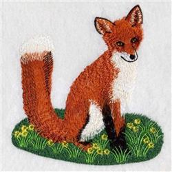 fox detailed machine embroidery - Sitting Fox perfect for decorative pillow covers