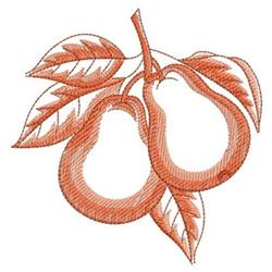 Sketched Pears - 4x4 leaf beginner-friendly embroidery design for kitchen tea towels