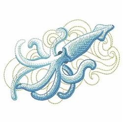 Sketched Squid - 4x4 squid beginner-friendly embroidery design for kitchen aprons
