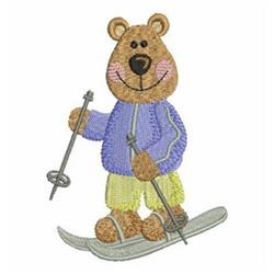 Skiing Bear - 4x4 bear beginner-friendly machine embroidery design for Ski Jackets