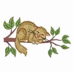 Sleeping Cat - 4x4 kitten detailed machine embroidery design for patchwork quilt blocks