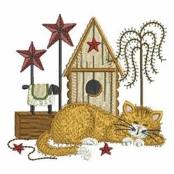 kitten detailed machine embroidery - Sleeping Kitten perfect for kitchen tea towels