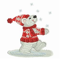 detailed christmas bear machine embroidery pattern - Snow Bear for Holiday Gifts