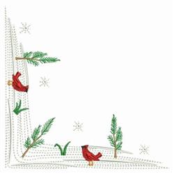 tree beginner-friendly machine embroidery - Snow & Trees Corner for reusable tote bags