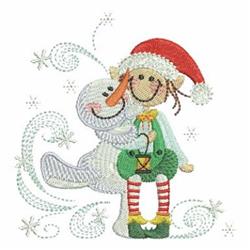 snowman detailed machine embroidery - Snowman & Elf perfect for Christmas Pillows