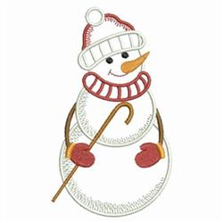 Cute snowman with a red and white hat, brown stick arms, and black button eyes, perfect for winter decor.