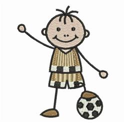 Soccer Player - 4x4 player detailed embroidery design for decorative pillow covers